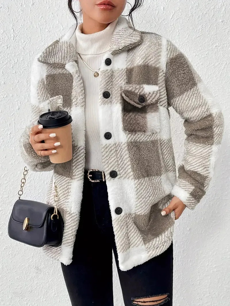 Frieda – Elegante gestreifte Fleecejacke – Produktansicht 1