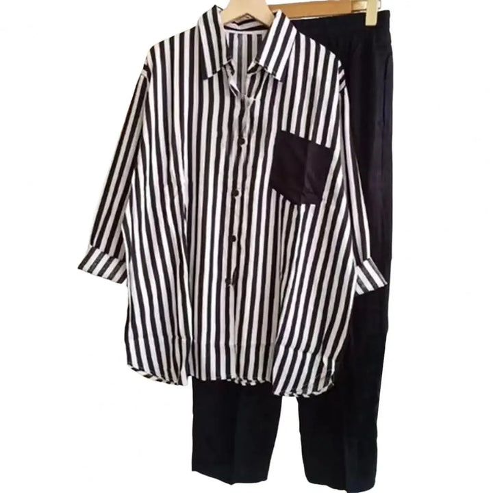 Zweiteiliges Sommer-Set aus Leinen Lockeres Shirt & Weite Hose - Zayenne