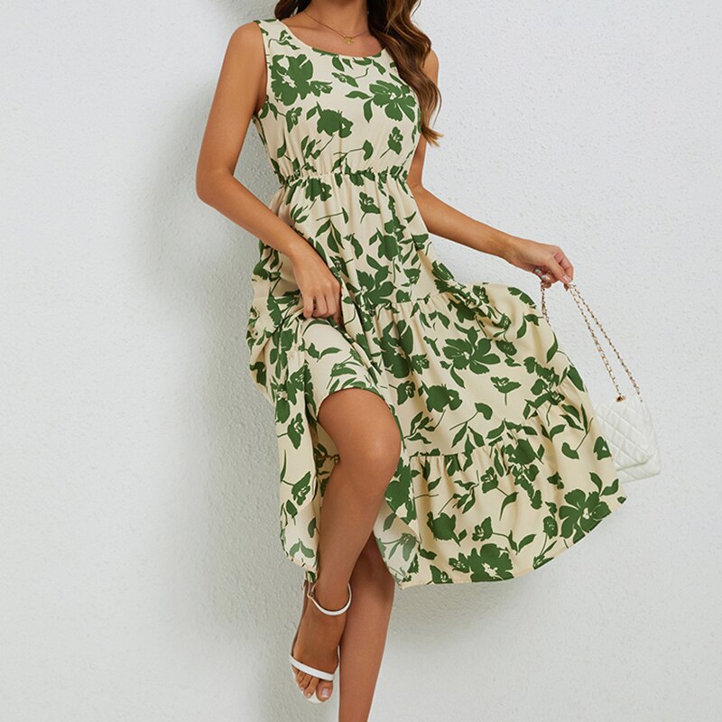 Sommerliches Midi-Kleid mit Blumenprint – Fenna