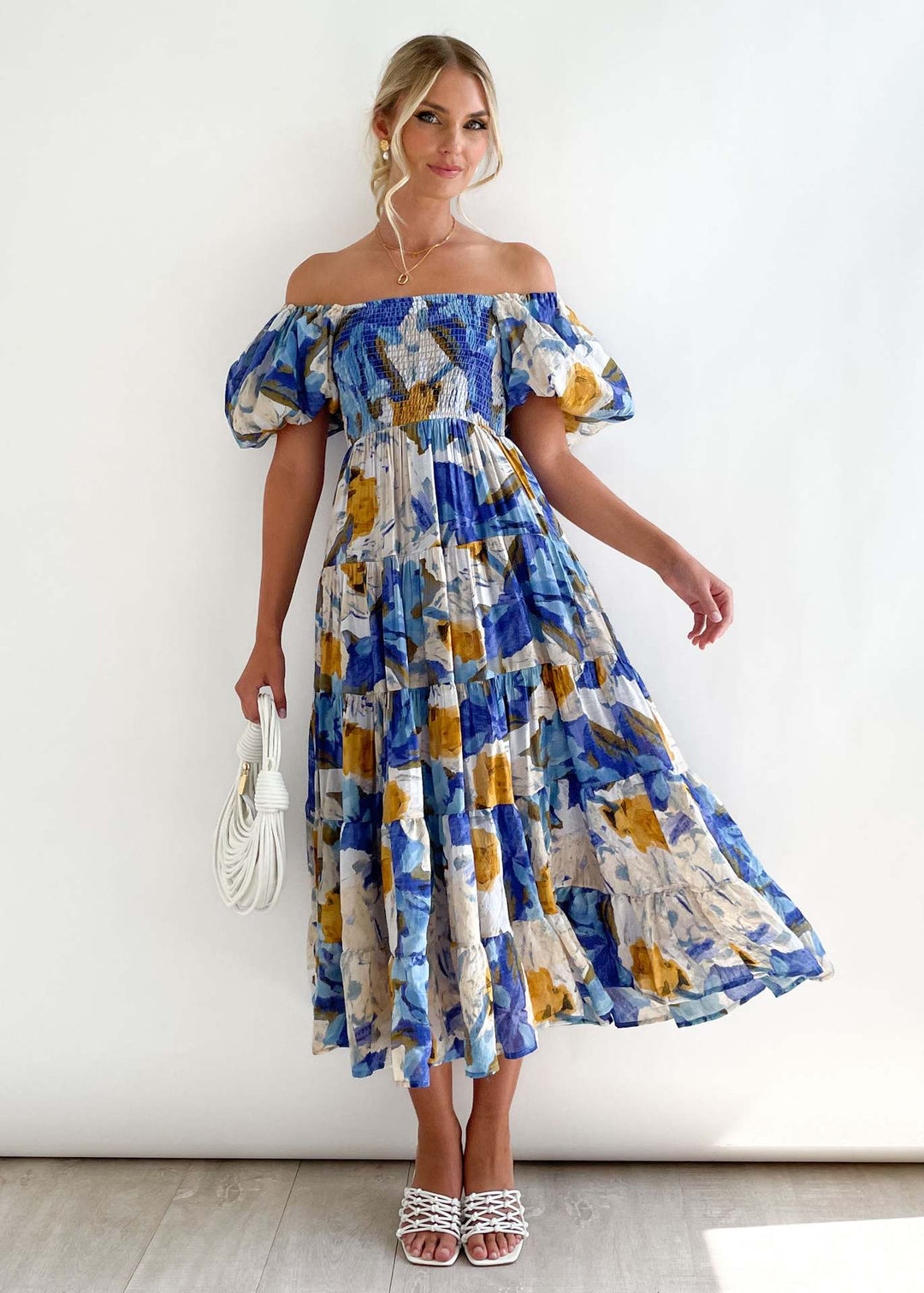 Off-Shoulder Midi-Kleid – Talia