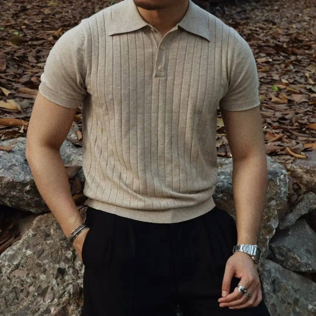 Slim Fit Herren-Poloshirt mit Reißverschluss – Fabrizio