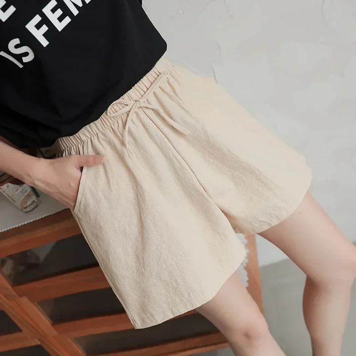 Luftige Damen Leinen-Shorts mit Hoher Taille und Sportlicher Passform – Fenja