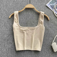 Rugloser Crop-Top in einfarbiger Farbe – Zayra