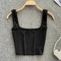 Rugloser Crop-Top in einfarbiger Farbe – Zayra