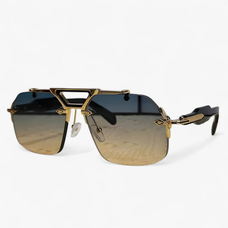 Randlose Oversized Sonnenbrille mit Metallakzenten – Vexor