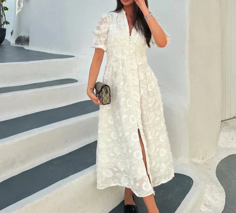 Luftige weiße Sommerkleid – Eleni