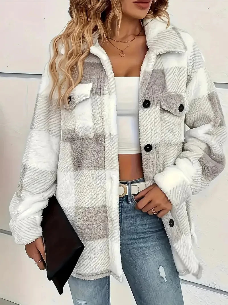 Frieda – Elegante gestreifte Fleecejacke – Produktansicht 5