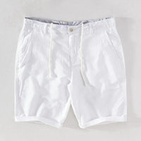 Strandshorts Herren Leinen-Baumwolle Sommerlook mit Knopfverschluss - Sandro