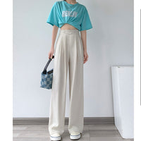 High-Waist Casual Damen Hose mit weitem Bein – Emilia