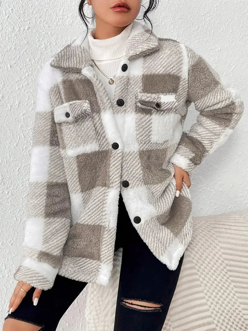 Frieda – Elegante gestreifte Fleecejacke – Produktansicht 2