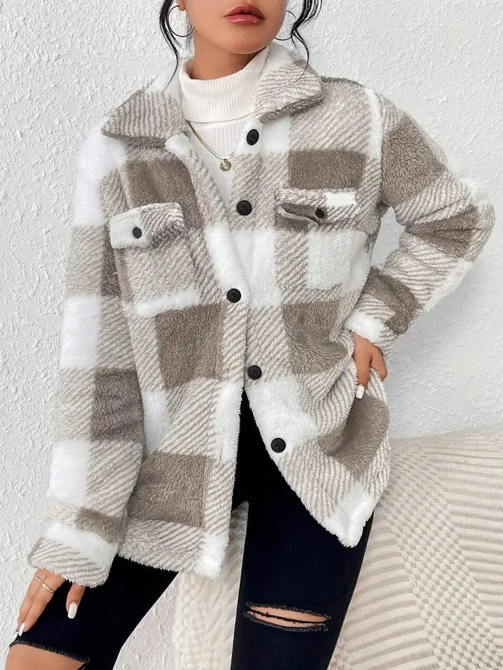 Frieda – Elegante gestreifte Fleecejacke – Produktansicht 2