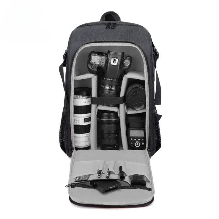 Wasserdichter Oxford-Kamera-Rucksack mit mehreren Fächern – Elric