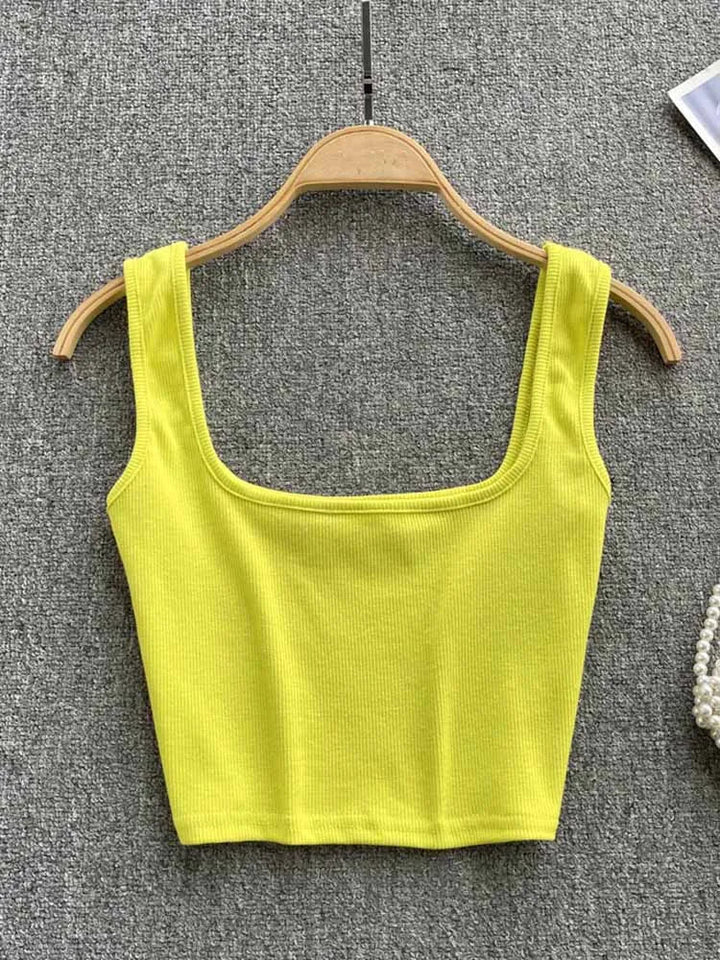 Rugloser Crop-Top in einfarbiger Farbe – Zayra