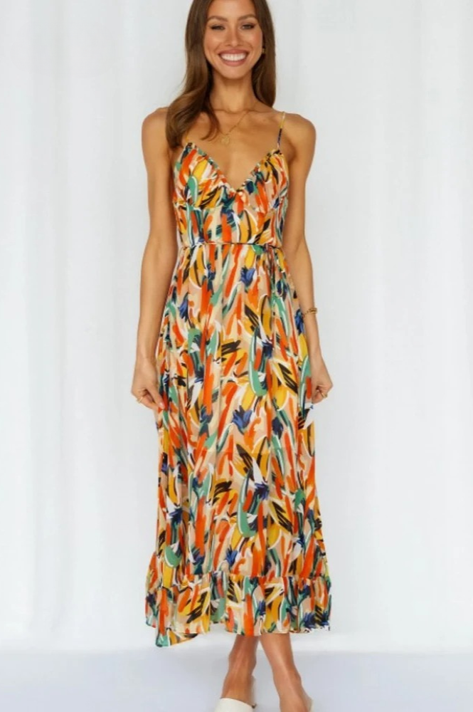 Ärmelloses Sommerkleid mit Druck – Isla