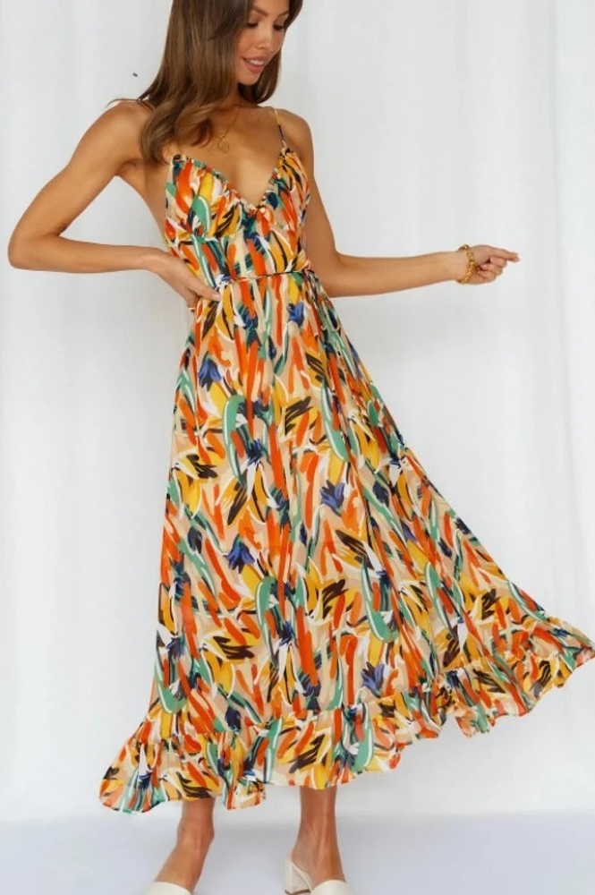 Ärmelloses Sommerkleid mit Druck – Isla