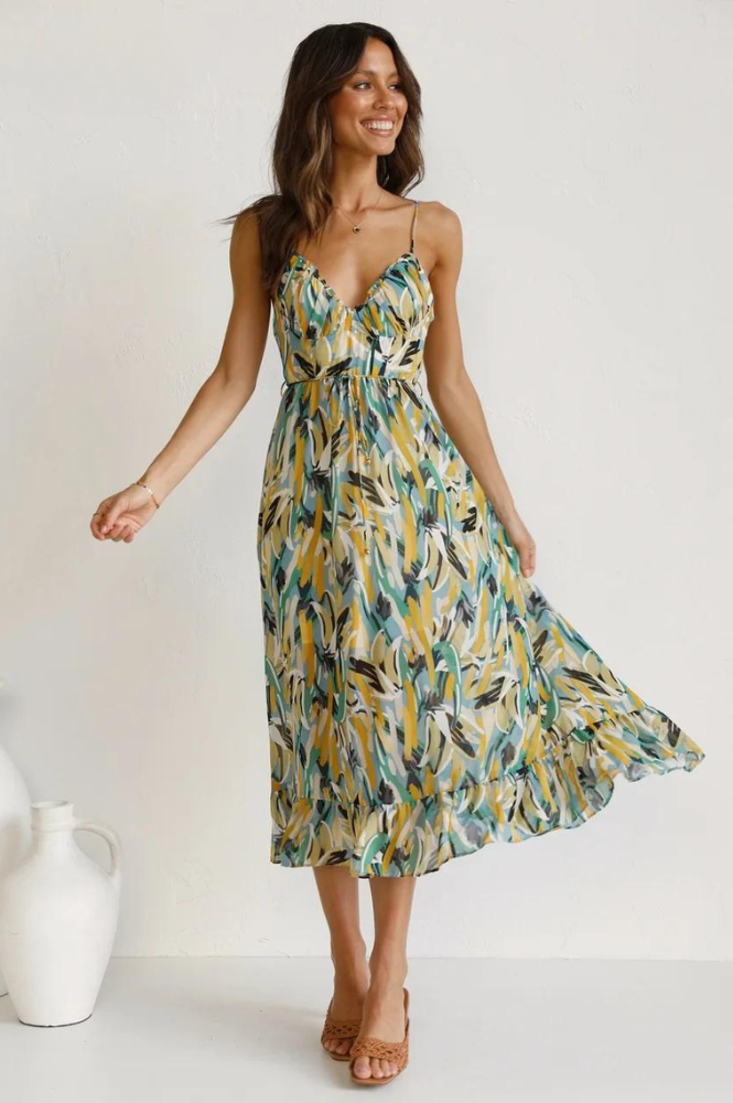 Ärmelloses Sommerkleid mit Druck – Isla