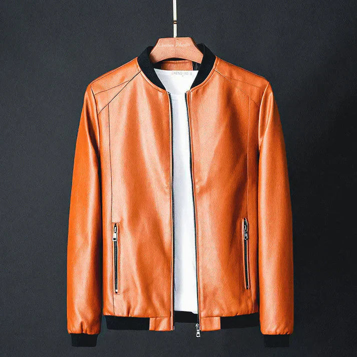 Stilvolle Herren Lederjacke aus Kunstleder mit Präzisionsdetails – Tarek