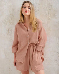 Zweiteilige Sommer-Kombi mit Struktur Damen – Tabea