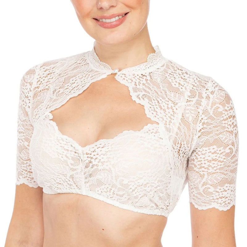 Trendy Dirndlbluse mit Spitze & Herzausschnitt für Damen – Alina - Oktoberfest 2026