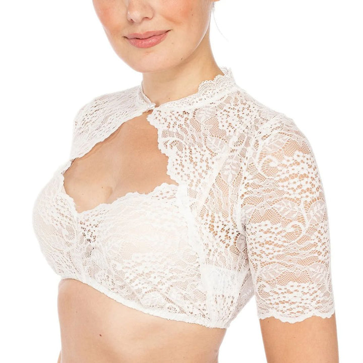 Trendy Dirndlbluse mit Spitze & Herzausschnitt für Damen – Alina - Oktoberfest 2026