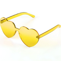 Trendige Herz-Sonnenbrille ohne Rahmen in Transparent-Optik - HerzBlitz