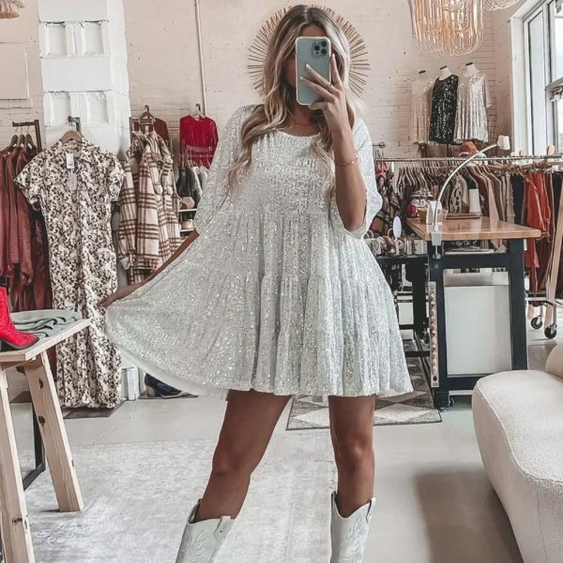Funkelndes Pailletten-Partykleid – Luna