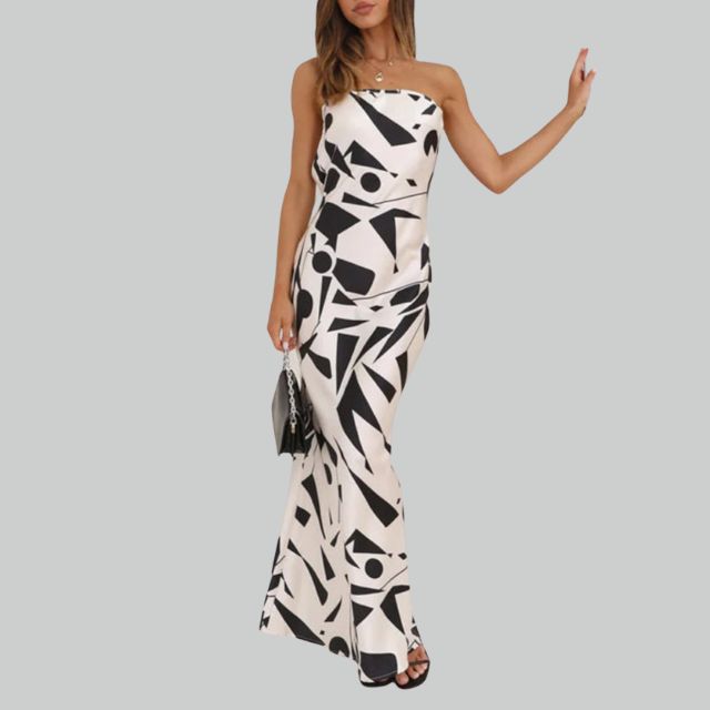 Trägerloses Maxikleid mit Lässiger Passform – Jade