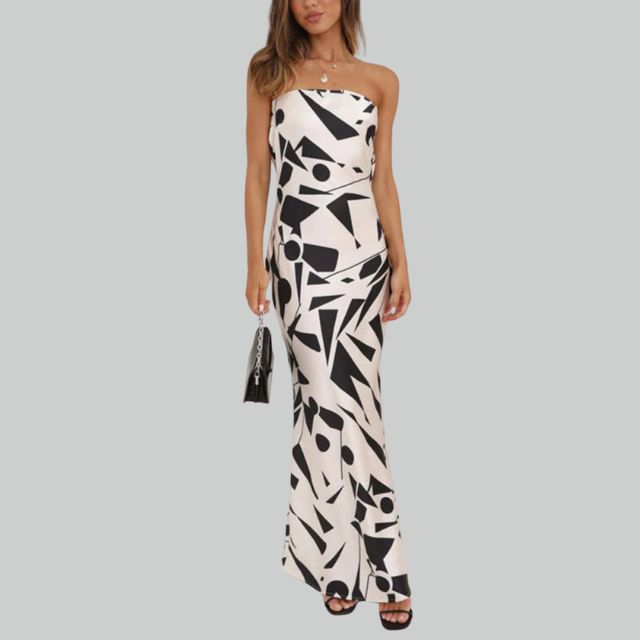 Trägerloses Maxikleid mit Lässiger Passform – Jade