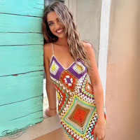 Handgemachte Häkel Lange Strandkleid aus einem Stück – Soleia