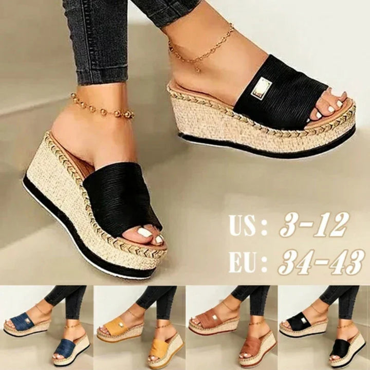 Damen Plateau Sandalen mit Keilabsatz – Ravina
