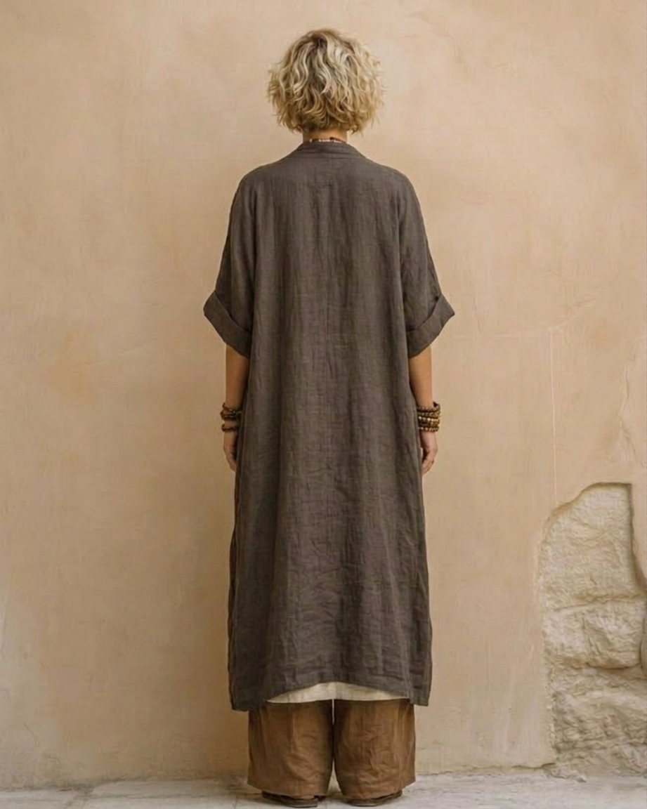 Elisabeth – Dreiteiliges Set aus dunkelgrau und braun mit Tribalprint – Produktansicht 5