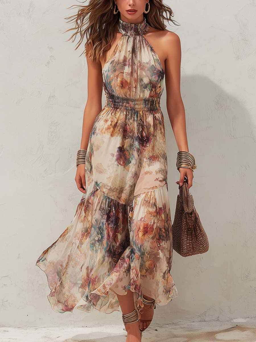 Frieda – Midikleid mit zart mit Blumenmuster Vintage – Produktansicht 1
