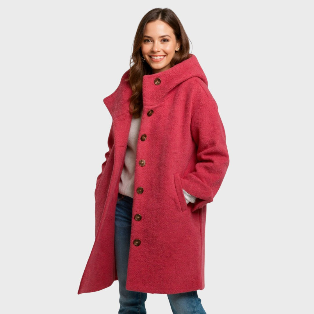 Rose – Bequemer mittellanger Alltagsmantel – Produktansicht 1