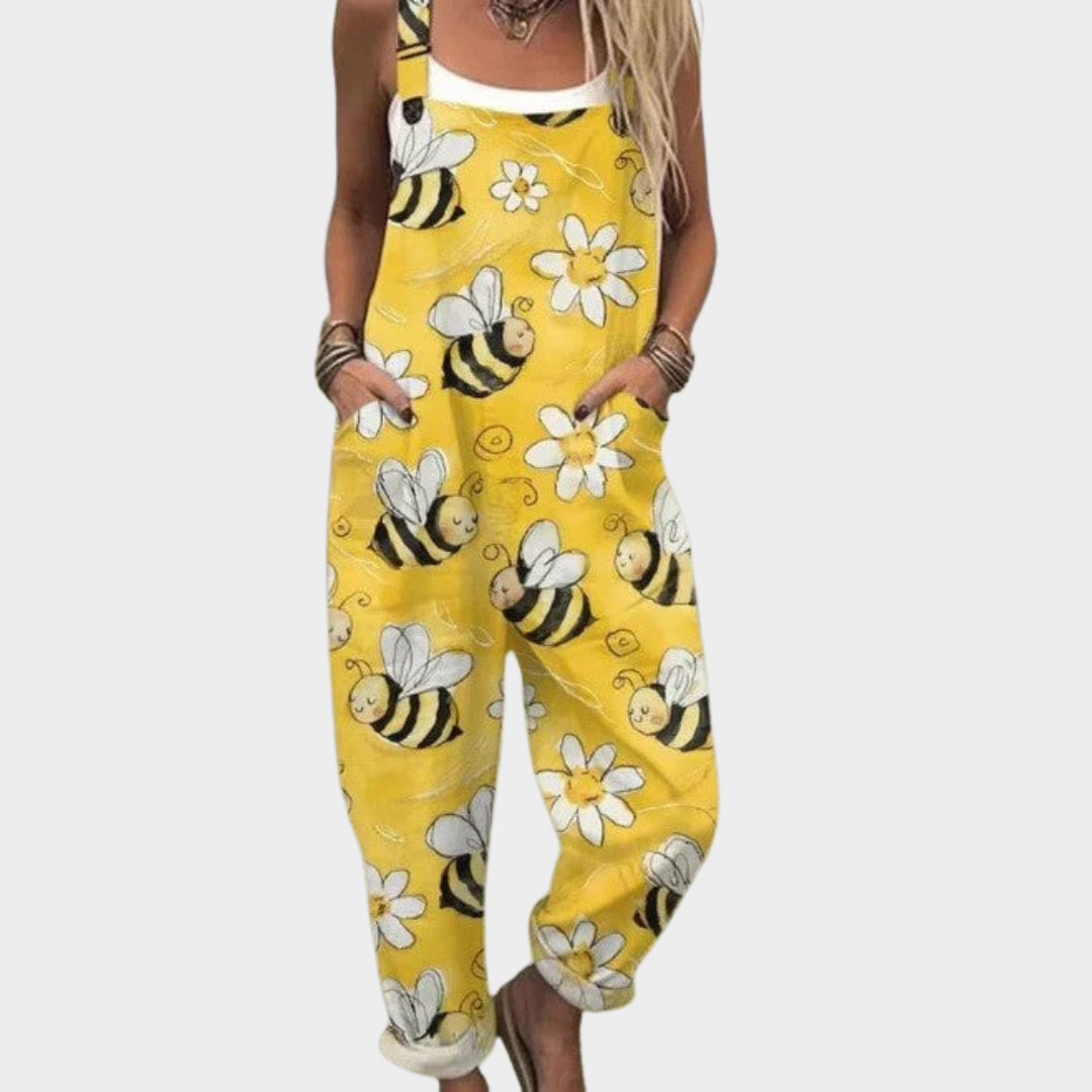 Bequeme bedruckte Latzhose – Modell F0CAC8 – Produktansicht 1