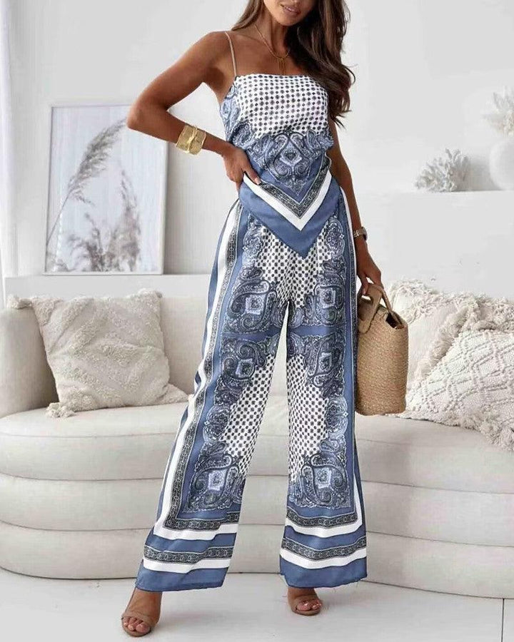 Lilly – Zweiteiliges Set elegant mit top mit Schnürung und Hose urlaubsbereit – Produktansicht 11