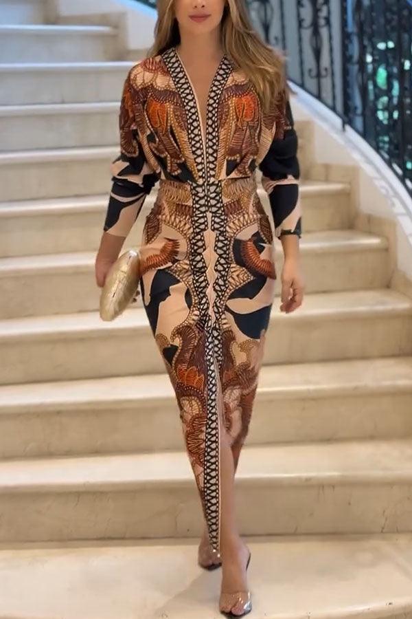 Monika – Midikleid mit Dolman mit Print einzigartig Sommersonne – Produktansicht 10