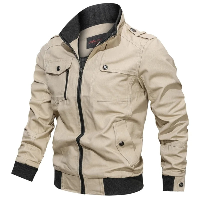 Herren Sommerjacke mit Kragen und Motorrad-Look – Vince