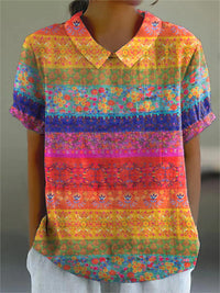 Kiana – Gestreifte Bluse mit Blumenmuster – Produktansicht 1
