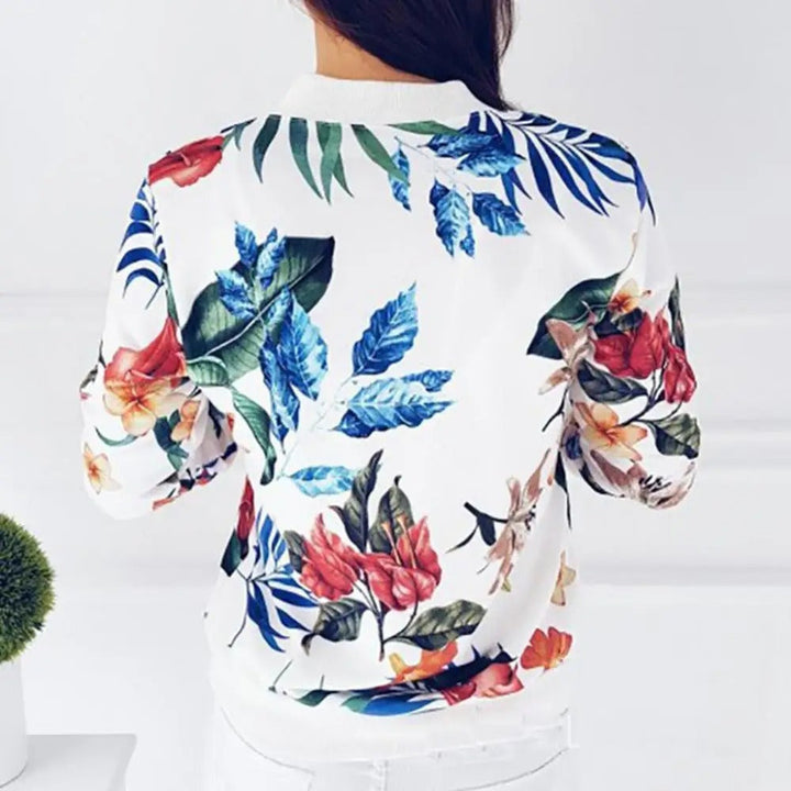 Lange Ärmel Damen Sommerjacke mit Blumenmuster – Liora