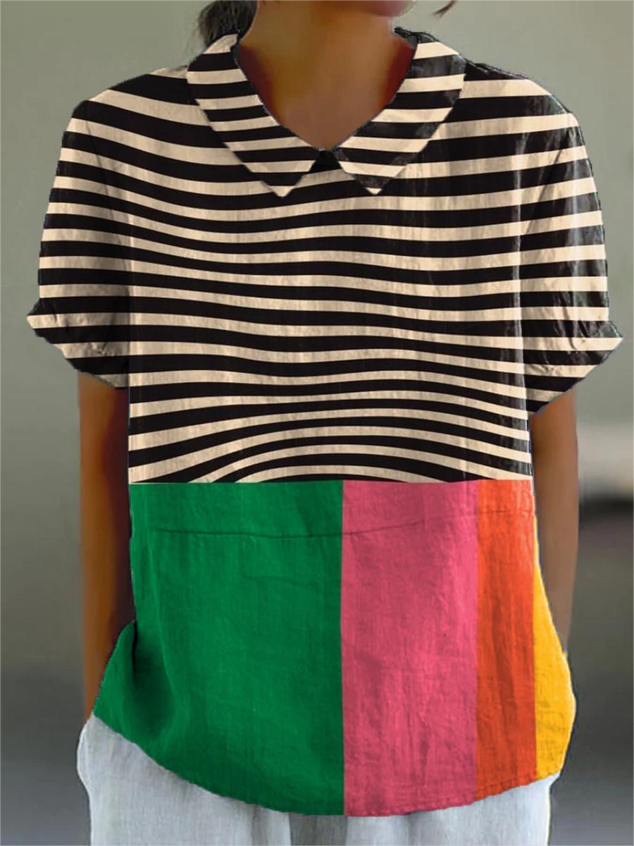 Emma-Lotte – Bluse mit kräftigen Streifen und Colour-Block-Design – Produktansicht 1