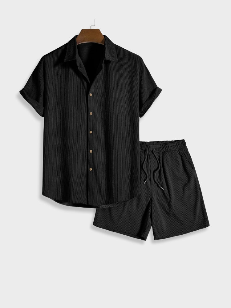 Herren Corduroy Shorts mit Knopfverschluss – Sven