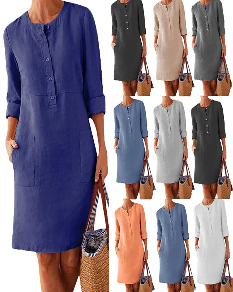 Elegantes Sommerkleid mit Knopfleiste – Allegra