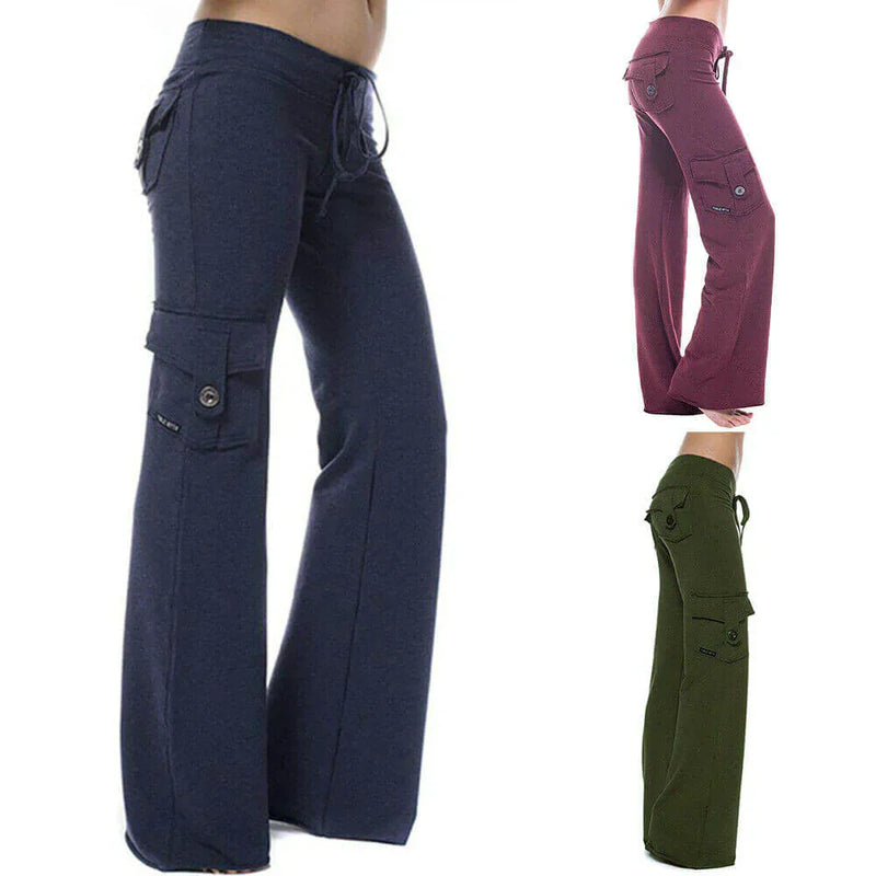 Damen Bootcut Cargo Hose mit Taschen – Isabella
