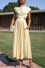 Elegantes Sommer-Midikleid mit Rollkragen und Taillenausschnitt – Avelina
