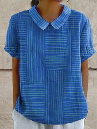 Zoe – Gestreifte Bluse mit geometrischem Muster – Produktansicht 1