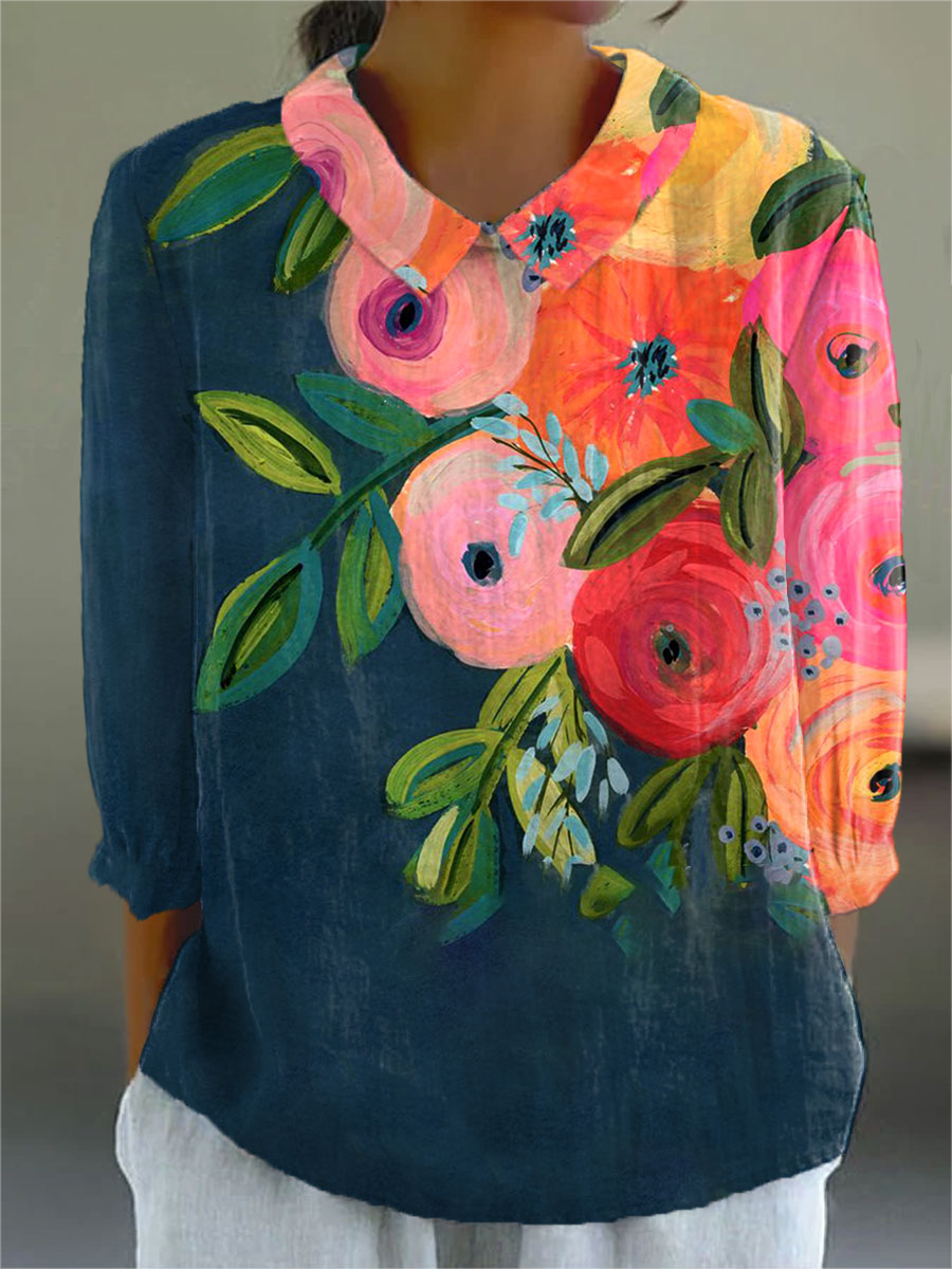 Samira – Künstlerische Bluse mit Print – Produktansicht 1
