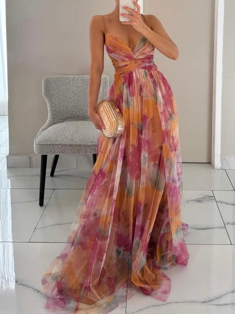 Antonia – Maxikleid Blumenprint mit V-Ausschnitt – Produktansicht 1