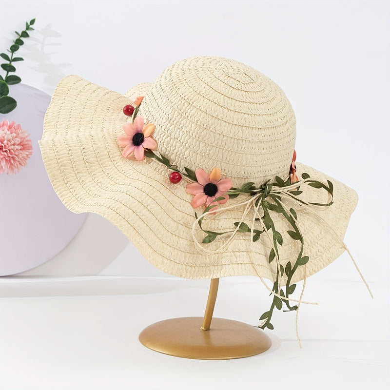 Damen Sommer Strohhut mit Blumen- und Fruchtdetails – Solène