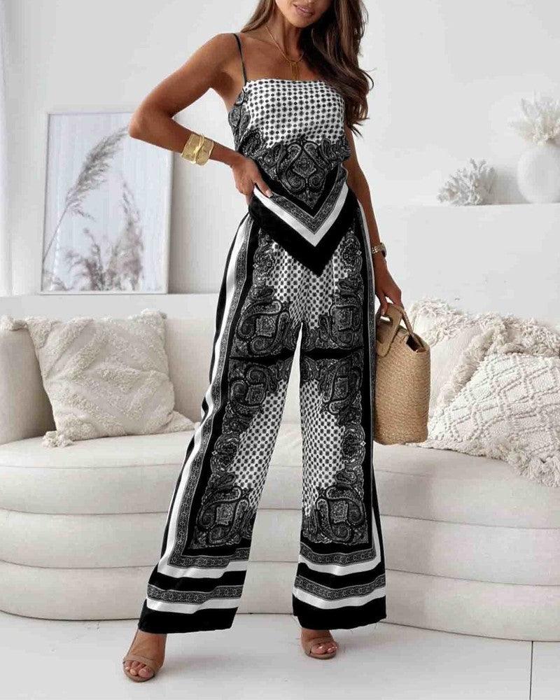 Lilly – Zweiteiliges Set elegant mit top mit Schnürung und Hose urlaubsbereit – Produktansicht 13