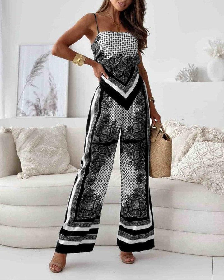 Lilly – Zweiteiliges Set elegant mit top mit Schnürung und Hose urlaubsbereit – Produktansicht 13